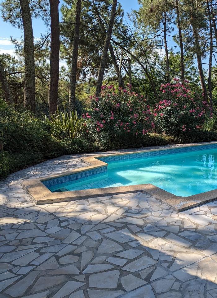 Photo de la piscine et de la dalle nettoyée